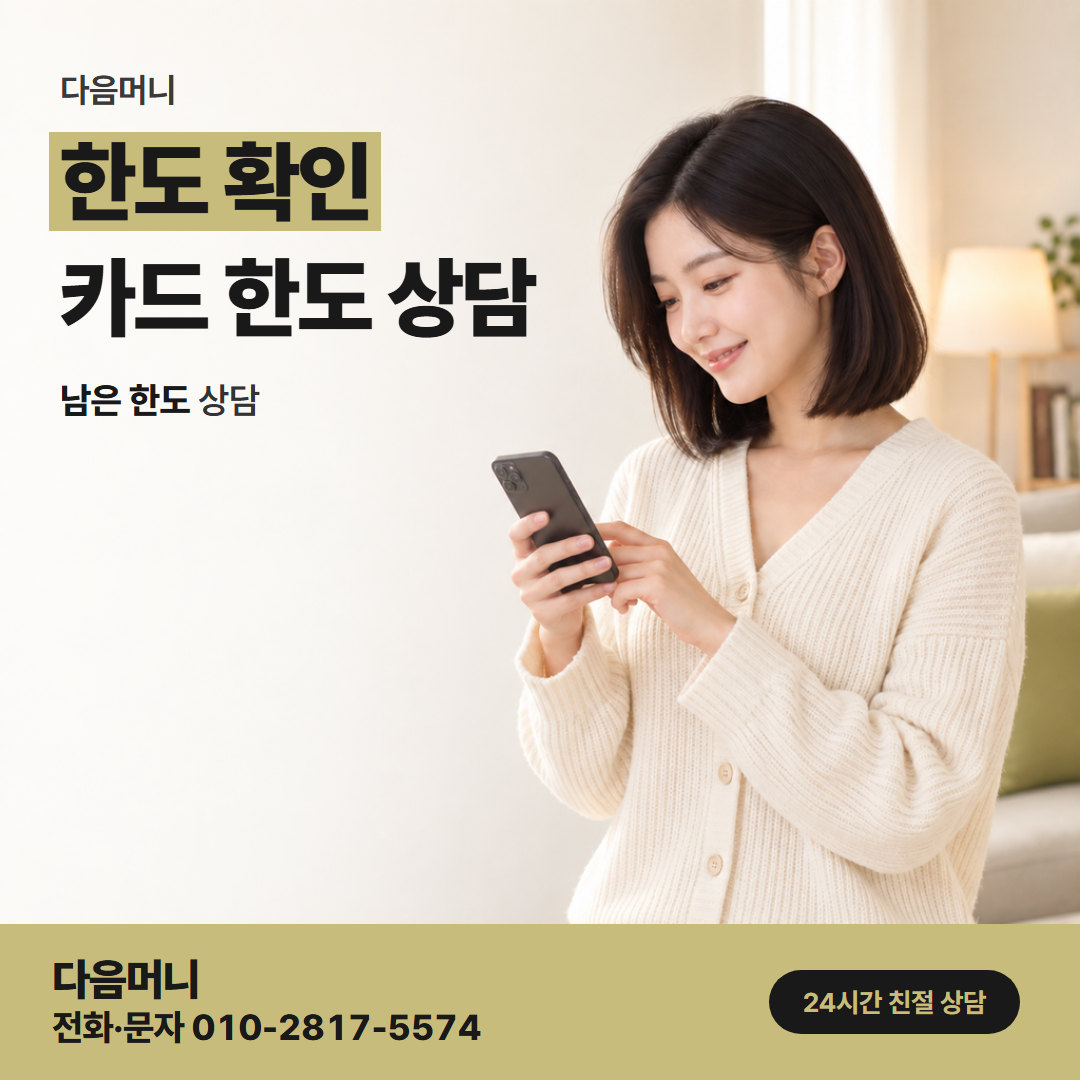 다음머니 용인카드깡 할부로 해도 한 번에 줄어드는 남은 한도